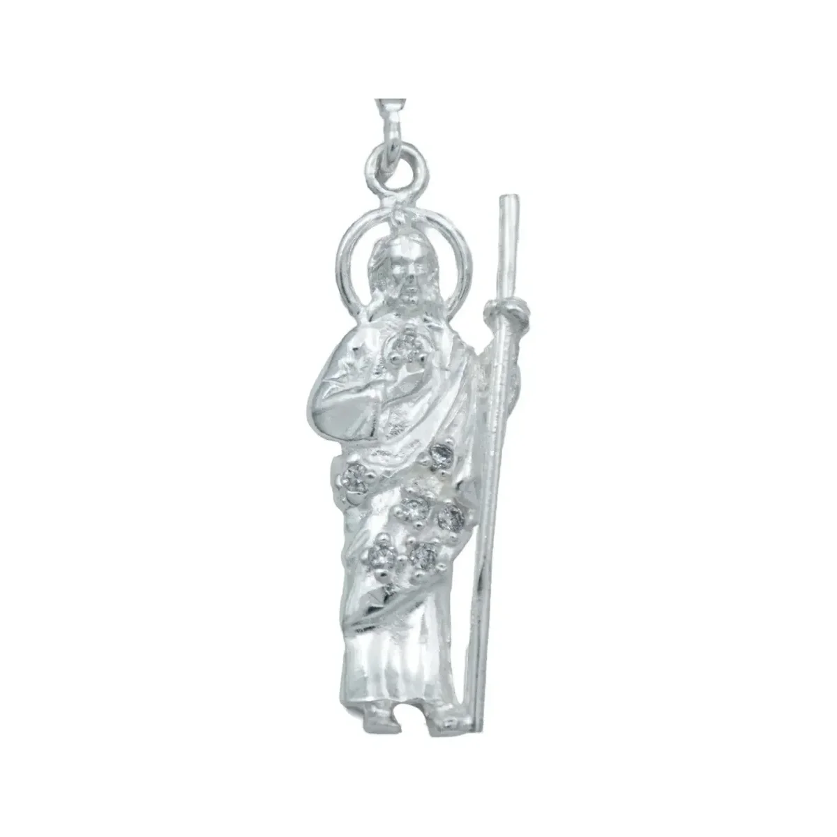 Dije San Judas Tadeo Plata 925 con Zirconias Brillantes Detallado - Imagen 2