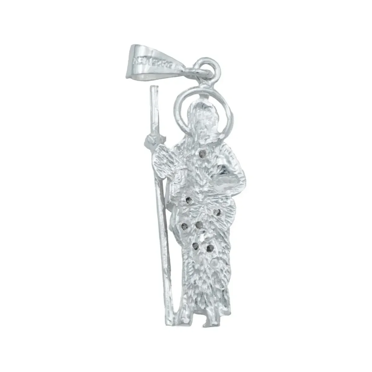 Dije San Judas Tadeo Plata 925 con Zirconias Brillantes Detallado - Imagen 3