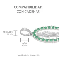 Dije San Judas Tadeo Plata Ley 925 Zirconias Verdes Plano - Imagen 5