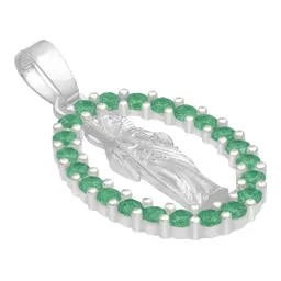Dije San Judas Tadeo Plata Ley 925 Zirconias Verdes Plano - Imagen 8