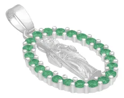 Dije San Judas Tadeo Plata Ley 925 Zirconias Verdes Plano - Imagen 8