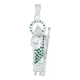 Dije San Judas Tadeo Plata Ley 925 con Zirconias Verdes - Imagen 3