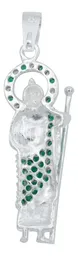Dije San Judas Tadeo Plata Ley 925 con Zirconias Verdes - Imagen 3
