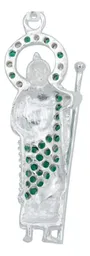 Dije San Judas Tadeo Plata Ley 925 con Zirconias Verdes - Imagen 4