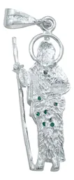 Dije San Judas Tadeo Plata 925 con Zirconias Verdes para Hombre y Mujer - Imagen 3