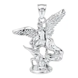 Dije San Miguel Arcángel 3D de Plata .925 Rodizada de 20 mm - Imagen 3