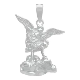 Dije San Miguel Arcángel Plata Fina 925 Diseño Liso Religioso - Imagen 1