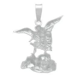 Dije San Miguel Arcángel Plata Fina 925 Diseño Liso Religioso - Imagen 2