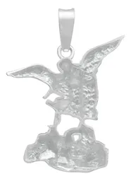 Dije San Miguel Arcángel Plata Fina 925 Diseño Liso Religioso - Imagen 2