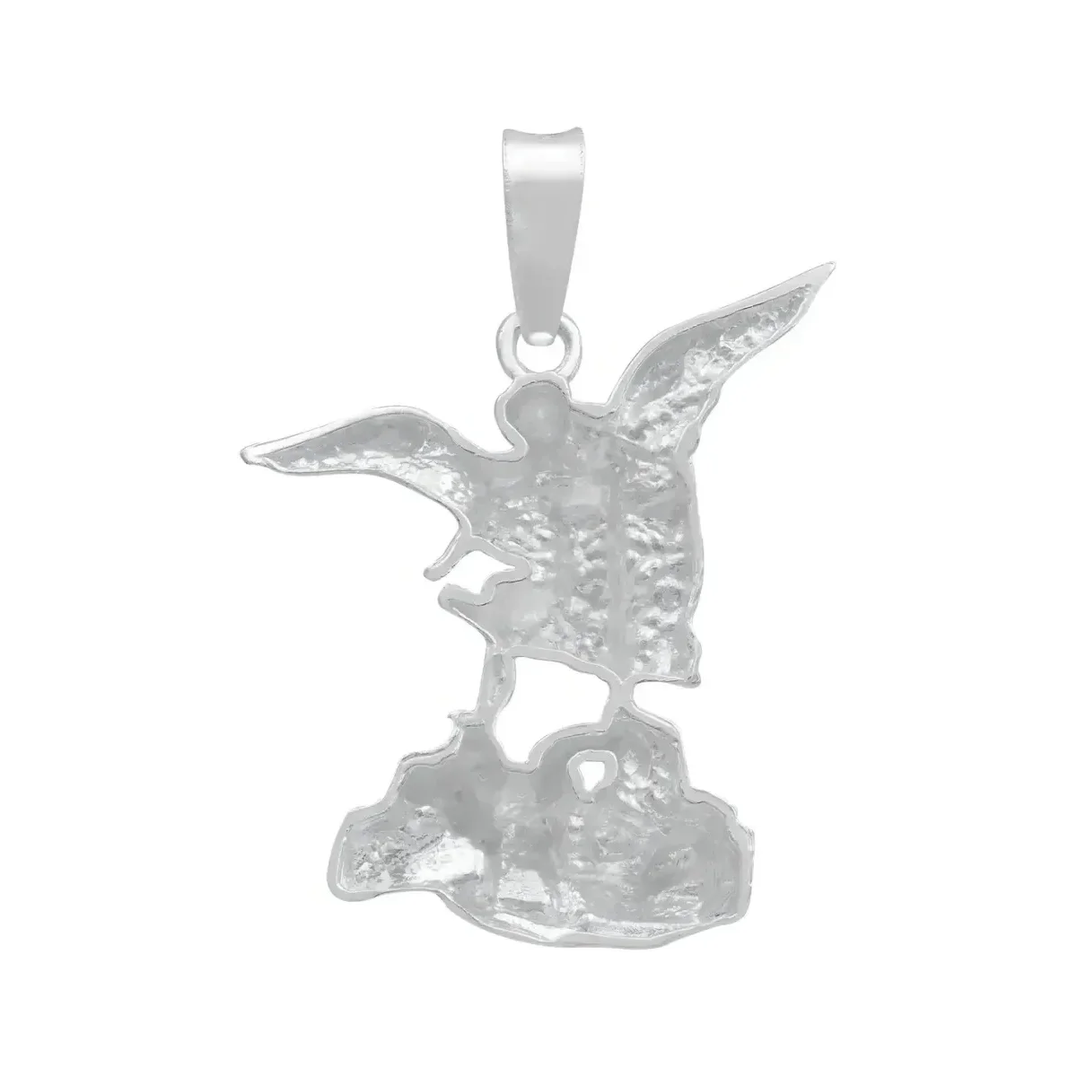 Dije San Miguel Arcángel Plata Fina 925 Diseño Liso Religioso - Imagen 2