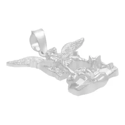Dije San Miguel Arcángel Plata Fina 925 Diseño Liso Religioso - Imagen 3