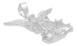 Dije San Miguel Arcángel Plata Fina 925 Diseño Liso Religioso - Imagen 3