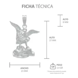 Dije San Miguel Arcángel Plata Fina 925 Diseño Liso Religioso - Imagen 7