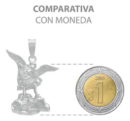 Dije San Miguel Arcángel Plata Fina 925 Diseño Liso Religioso - Imagen 8
