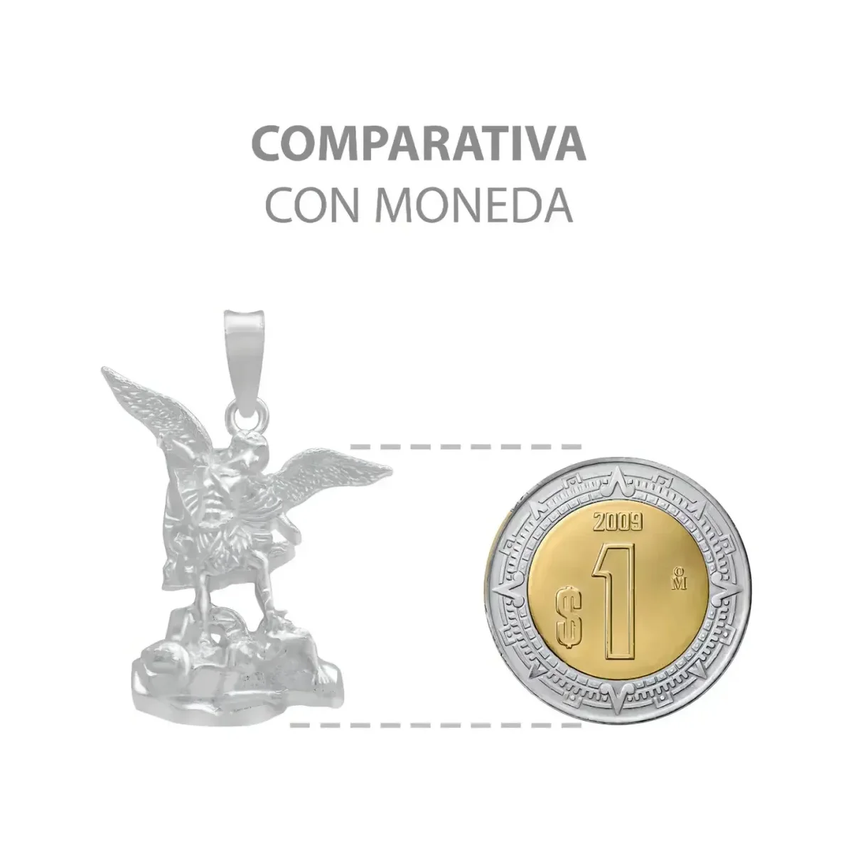Dije San Miguel Arcángel Plata Fina 925 Diseño Liso Religioso - Imagen 8