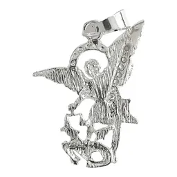 Dije San Miguel Arcángel Plata 925 con Zirconia para Collar - Imagen 2