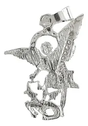 Dije San Miguel Arcángel Plata 925 con Zirconia para Collar - Imagen 2