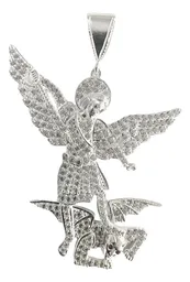 Dije San Miguel Arcángel Plata .925 con Zirconia - Imagen 1