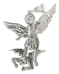 Dije San Miguel Arcángel Plata .925 con Zirconia - Imagen 3