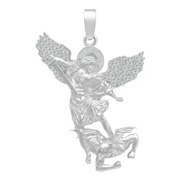 Dije San Miguel Arcángel Plata .925 con Zirconia para Hombre - Imagen 1