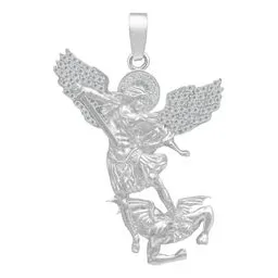 Dije San Miguel Arcángel Plata .925 con Zirconia para Hombre - Imagen 1