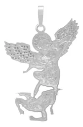 Dije San Miguel Arcángel Plata .925 con Zirconia para Hombre - Imagen 2