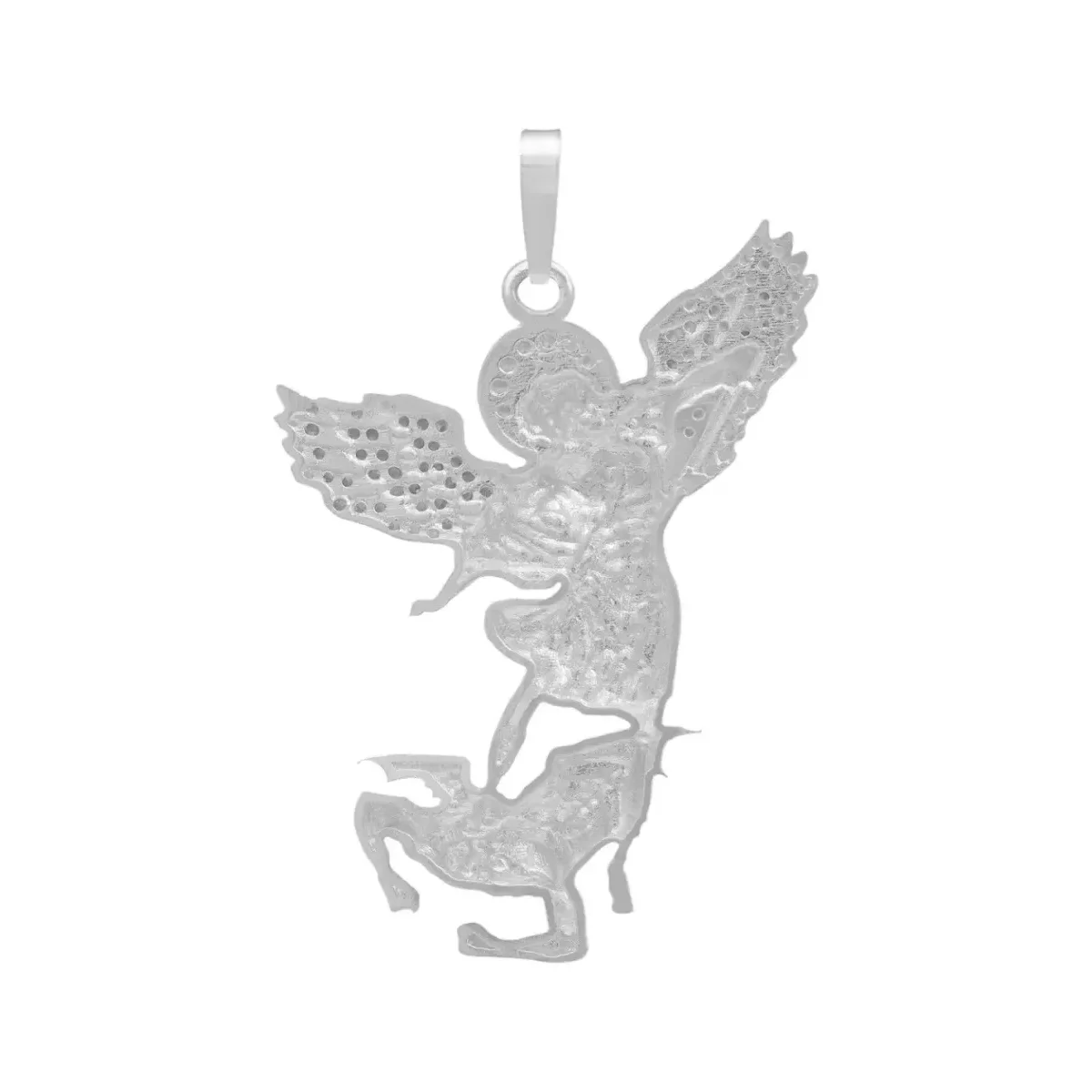 Dije San Miguel Arcángel Plata .925 con Zirconia para Hombre - Imagen 2