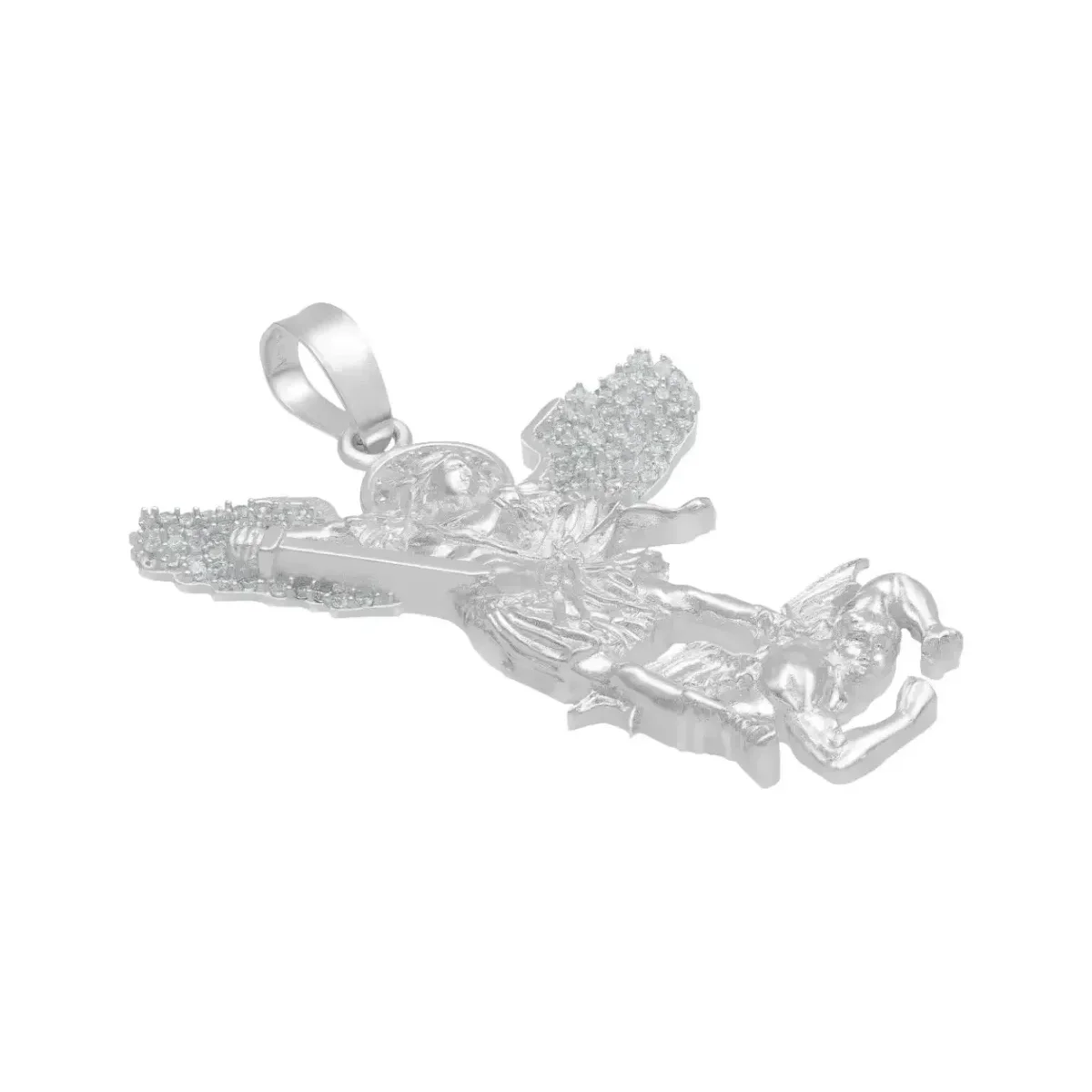 Dije San Miguel Arcángel Plata .925 con Zirconia para Hombre - Imagen 3