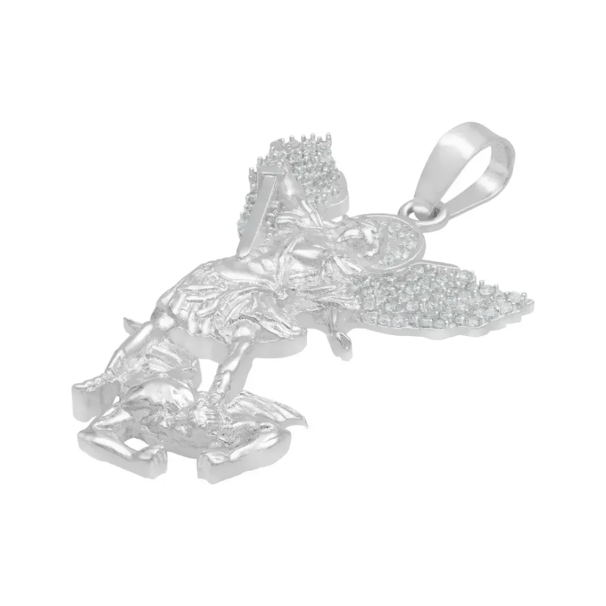 Dije San Miguel Arcángel Plata .925 con Zirconia para Hombre - Imagen 4