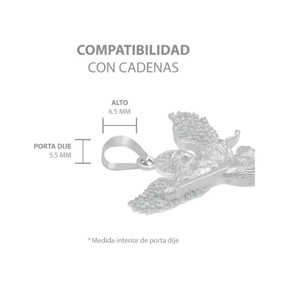 Dije San Miguel Arcángel Plata .925 con Zirconia para Hombre - Imagen 6