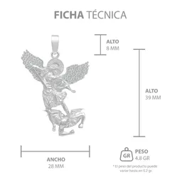 Dije San Miguel Arcángel Plata .925 con Zirconia para Hombre - Imagen 7