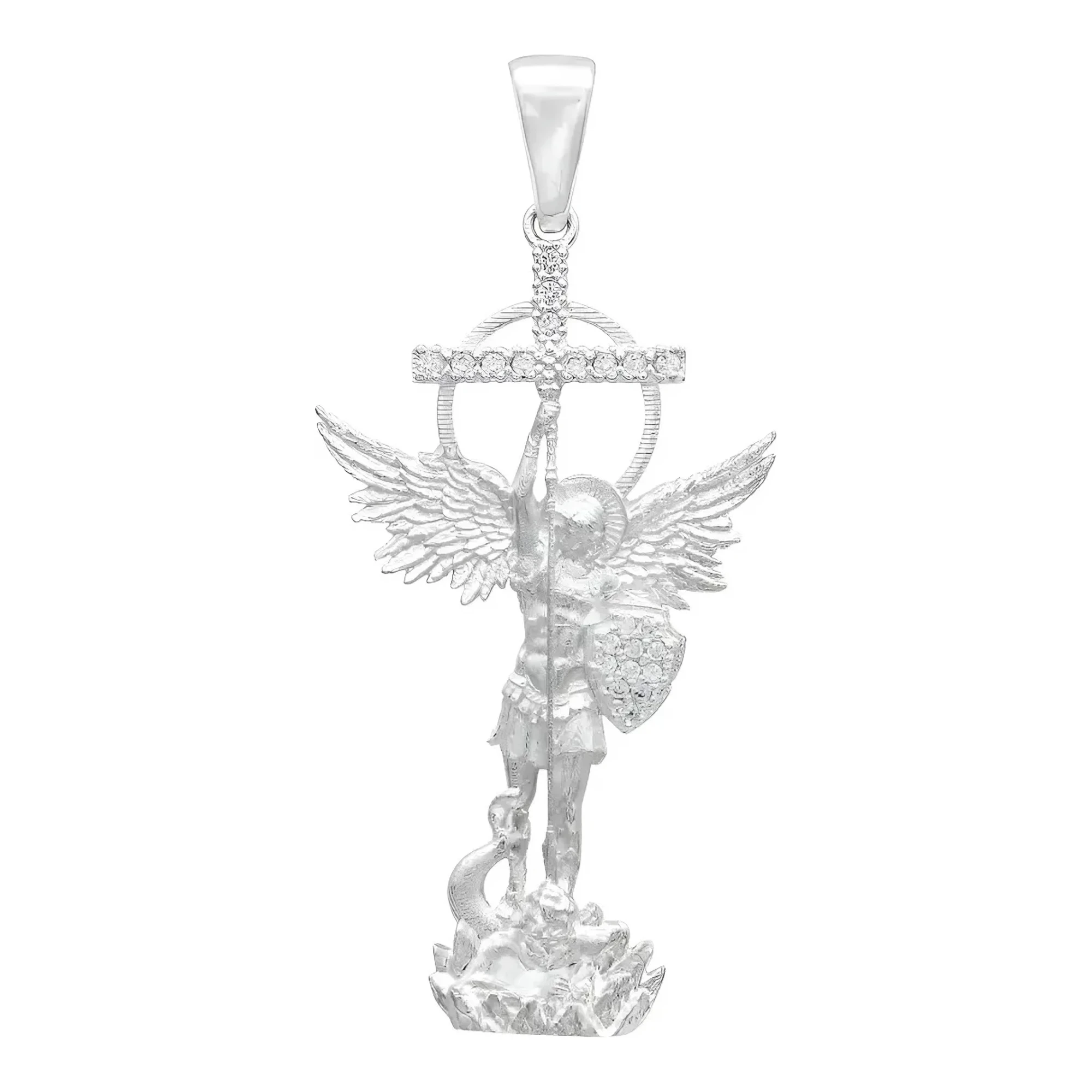 Dije San Miguel Arcángel Plata 925 con Zirconia para Hombre - Joyaris Joyería Fina Mexicana