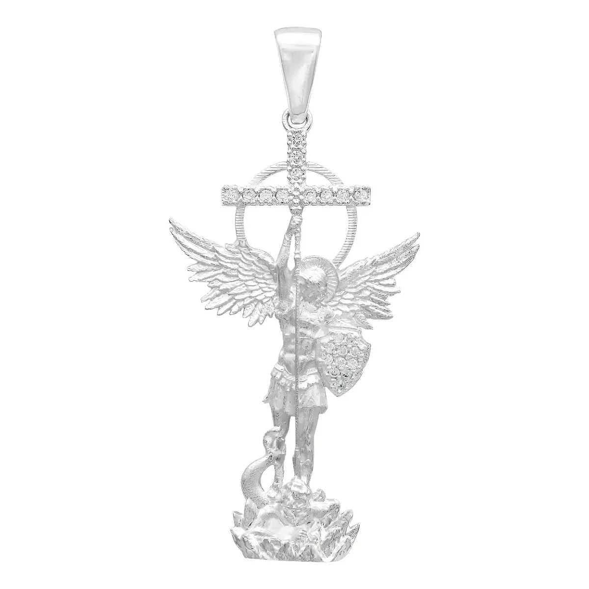 Dije San Miguel Arcángel Plata 925 con Zirconia para Hombre - Joyaris Joyería Fina Mexicana