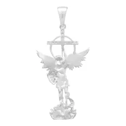 Dije San Miguel Arcángel Plata 925 con Zirconia para Hombre - Imagen 2