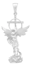 Dije San Miguel Arcángel Plata 925 con Zirconia para Hombre - Imagen 2