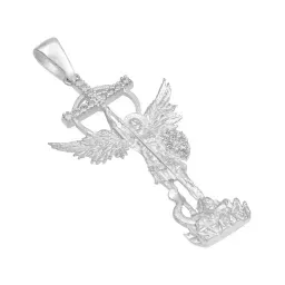Dije San Miguel Arcángel Plata 925 con Zirconia para Hombre - Imagen 3