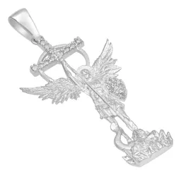 Dije San Miguel Arcángel Plata 925 con Zirconia para Hombre - Imagen 3