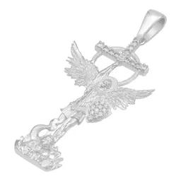 Dije San Miguel Arcángel Plata 925 con Zirconia para Hombre - Imagen 4