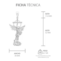 Dije San Miguel Arcángel Plata 925 con Zirconia para Hombre - Imagen 7