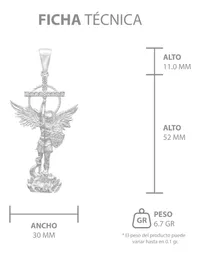 Dije San Miguel Arcángel Plata 925 con Zirconia para Hombre - Imagen 7