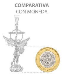 Dije San Miguel Arcángel Plata 925 con Zirconia para Hombre - Imagen 8