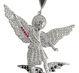 Dije San Miguel Arcángel Plata 925 con Zirconias Negras - Imagen 3