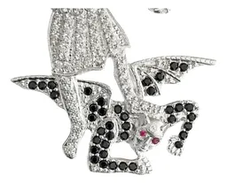 Dije San Miguel Arcángel Plata 925 con Zirconias Negras - Imagen 4