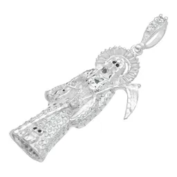Dije Santa Muerte 3D Plata 925 Zirconia Hombre Artesanal - Imagen 4