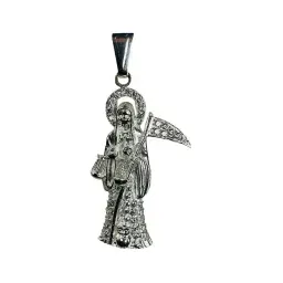 Dije Santa Muerte con Zirconia Plata .925 Clásico - Imagen 2