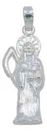 Dije Santa Muerte Plata 925 Liso Artesanal - Imagen 1