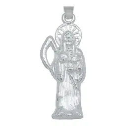 Dije Santa Muerte Plata 925 Liso Artesanal - Imagen 2
