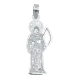 Dije Santa Muerte Plata 925 Liso Artesanal - Imagen 3