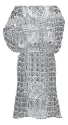 Dije Santa Muerte Plata 925 Robusto con Zirconia Blanca - Imagen 2