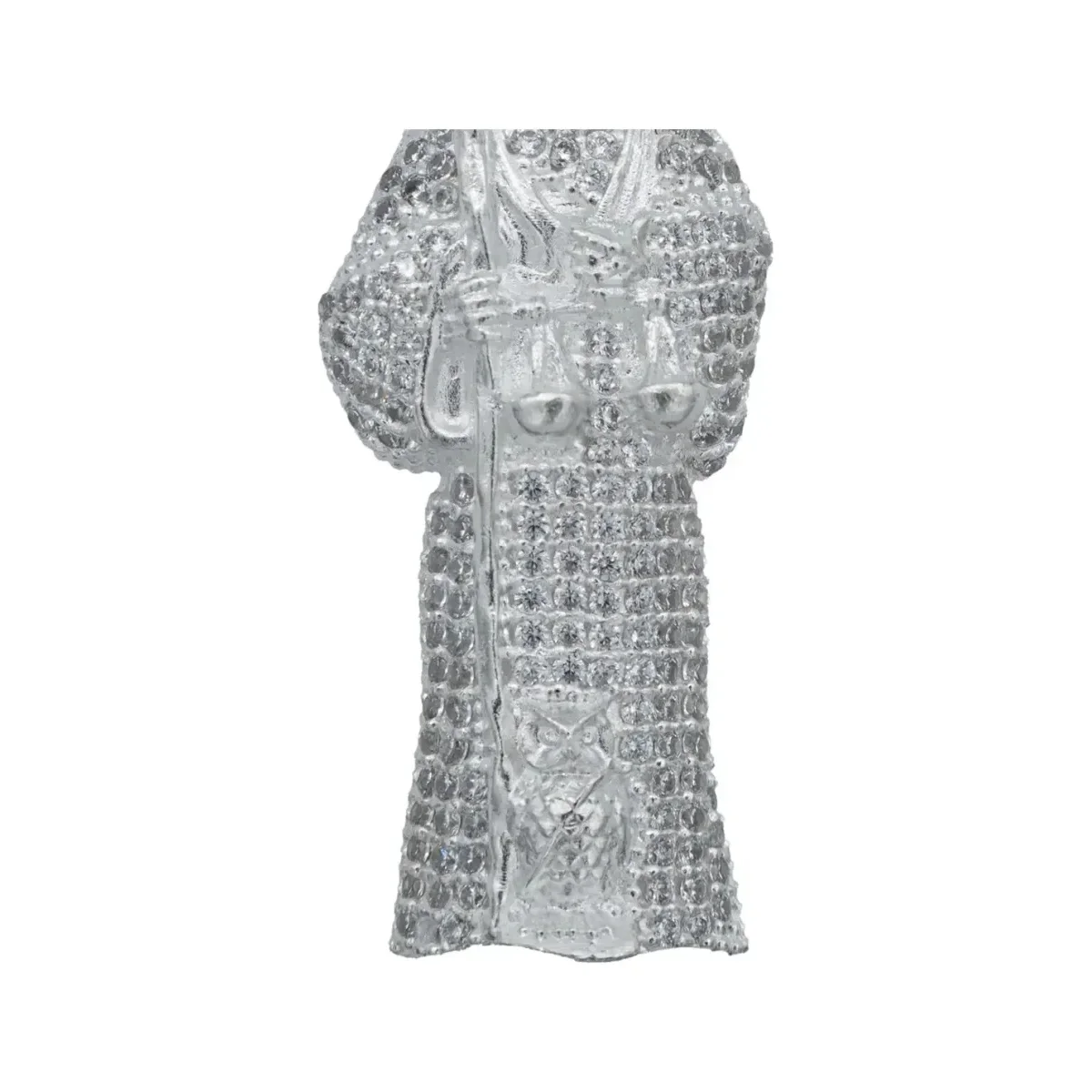 Dije Santa Muerte Plata 925 Robusto con Zirconia Blanca - Imagen 2